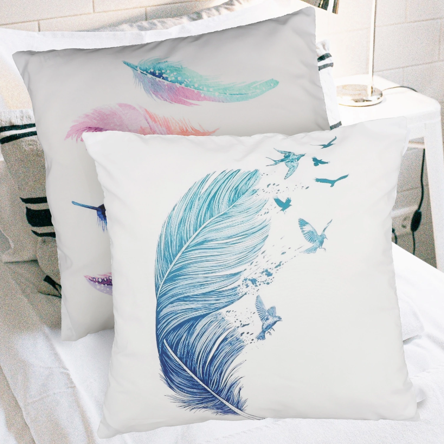 4pcs Throw Pillow Covers Square Decorative Pillows Case Farmhouse Pillow Covers