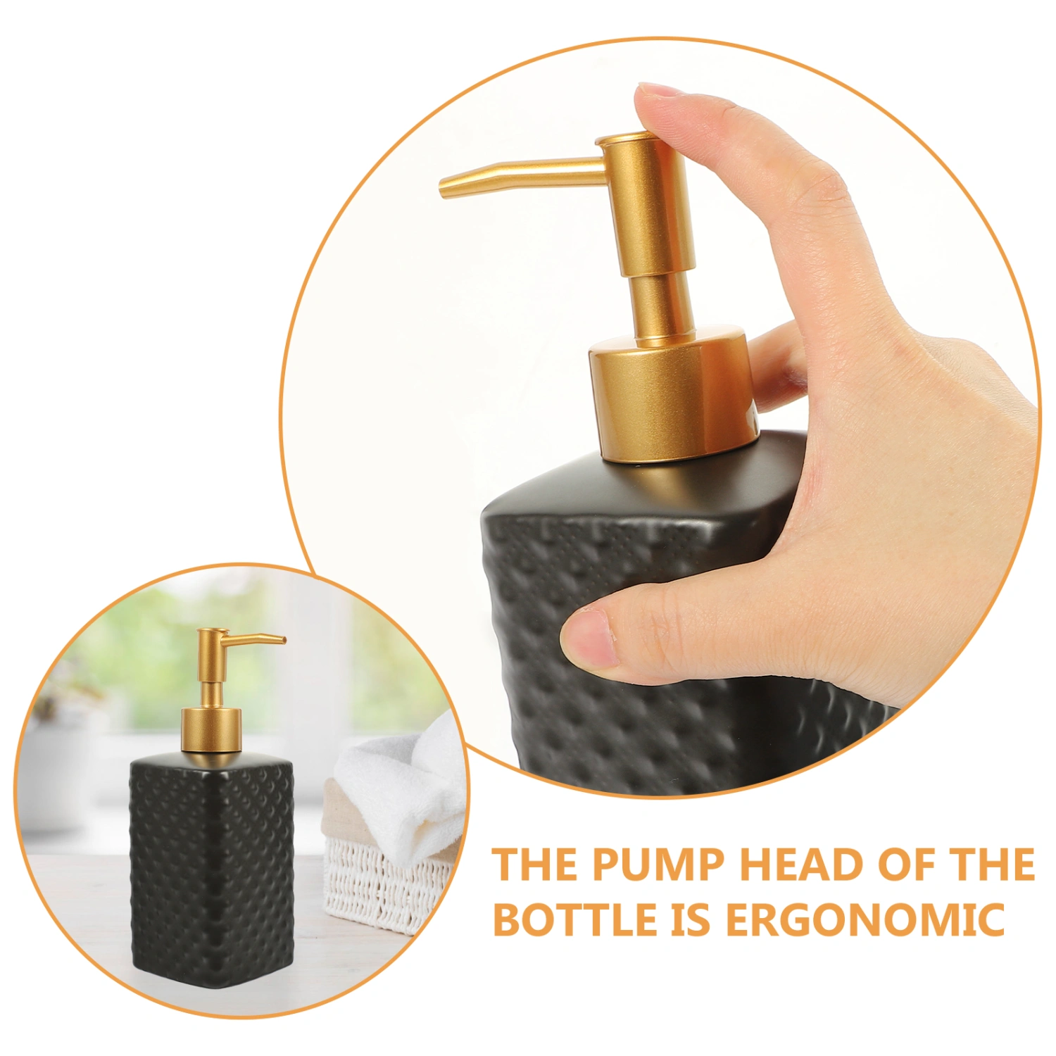 Ceramic Hand Soap Dispenser Lotion Bottle Soap Pump Dispenser Embossed Liquid Hand Soap Dispenser