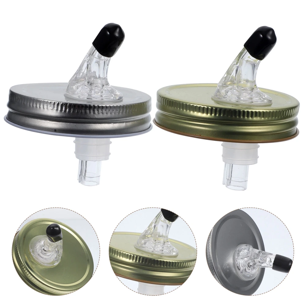 2 Set of Mason Jar Pour Spouts Mason Jar Lid Leak-proof Mason Spouts Lid Oil Jar Pour Spouts