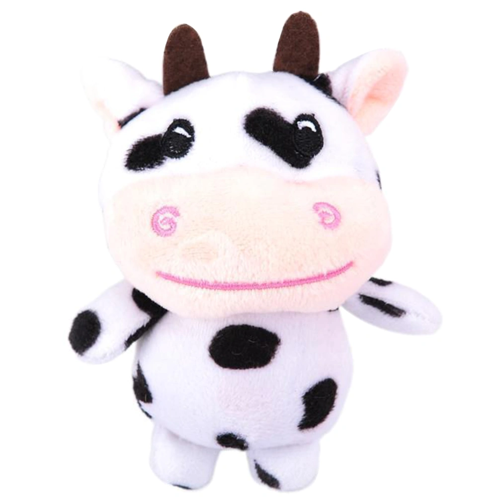 Stuffed Animal Keychain Cartoon Plush Cow Pendant Keychain Wallet Bag Accessory for Children Adults