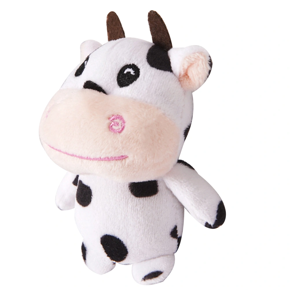 Stuffed Animal Keychain Cartoon Plush Cow Pendant Keychain Wallet Bag Accessory for Children Adults