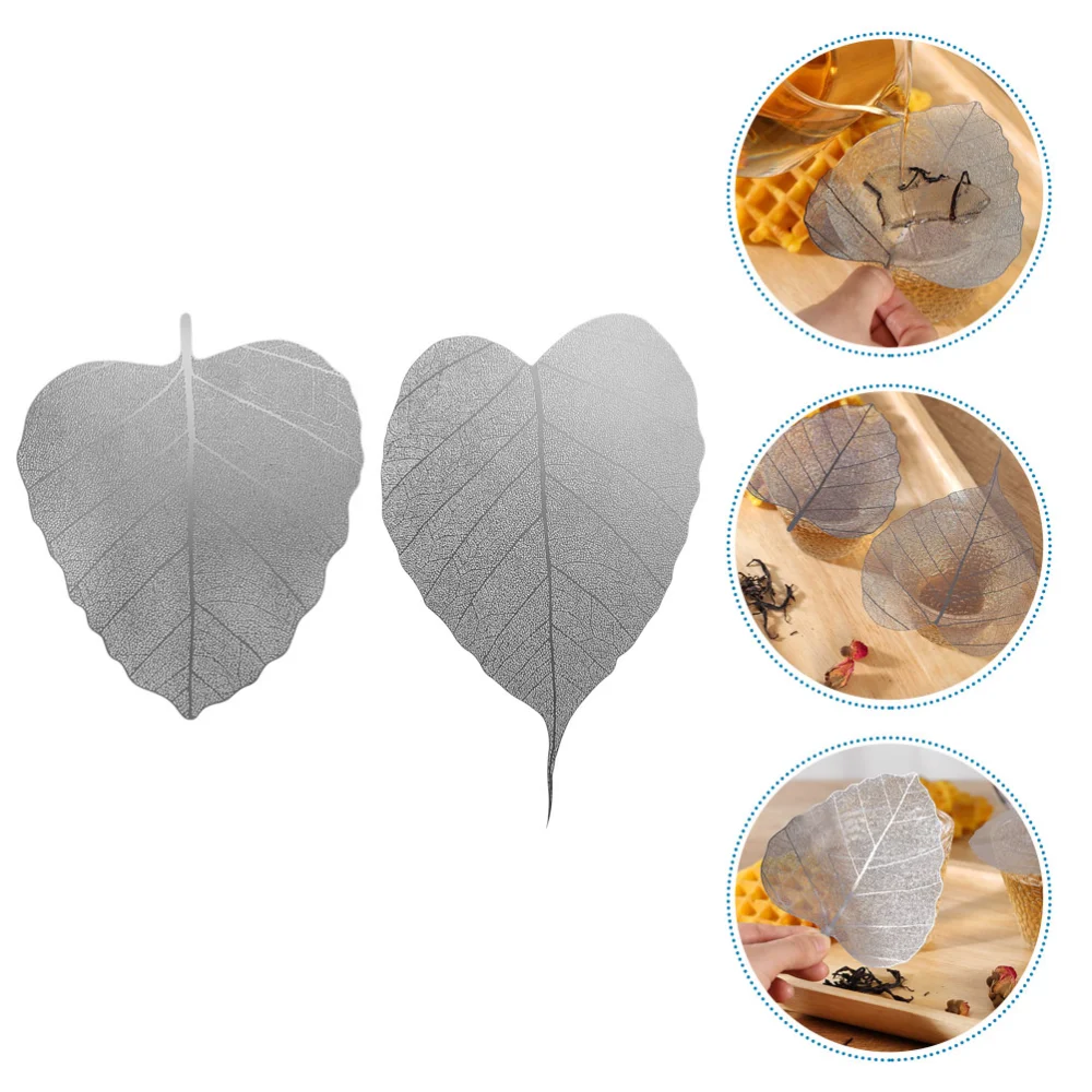 2pcs Creative Leaf Shaped Tea Strainer Mesh Design Tea Leaf Infuser Stainless Steel Tea Filter