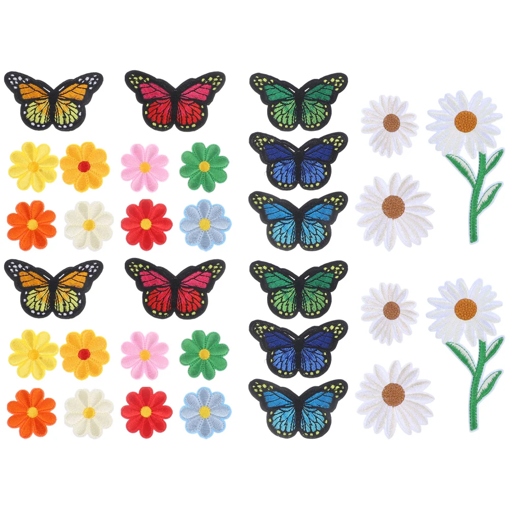 39Pcs Embroidered Applique Patches Decorative Sewing Patches Embroidered Iron On Patches