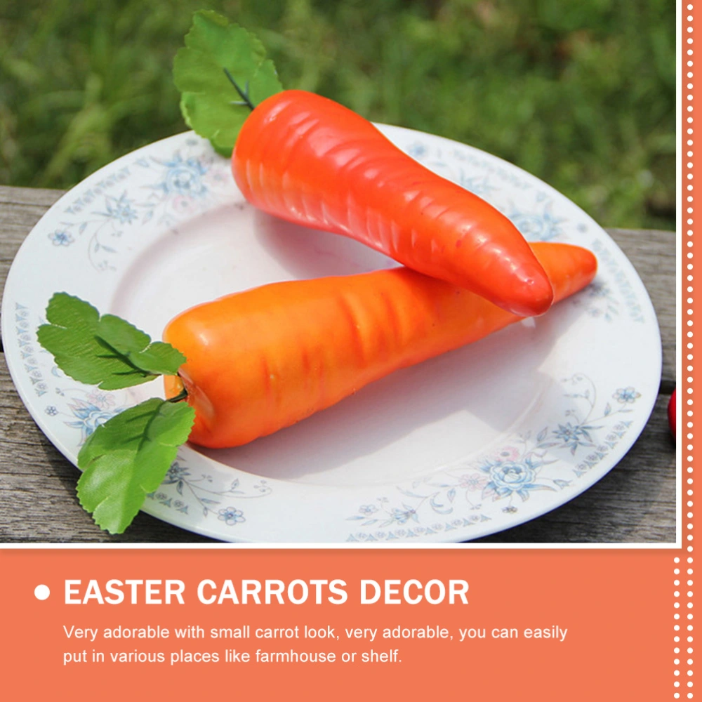 4pcs Mini Carrots Ornaments Simulation Carrots Decors Fake Carrot Models