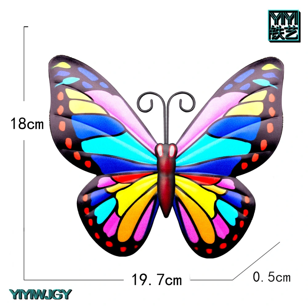 2pcs Metal Butterfly Wall Art Decor Metal Colorful Butterfly Outdoor Butterfly Sculpture Decor