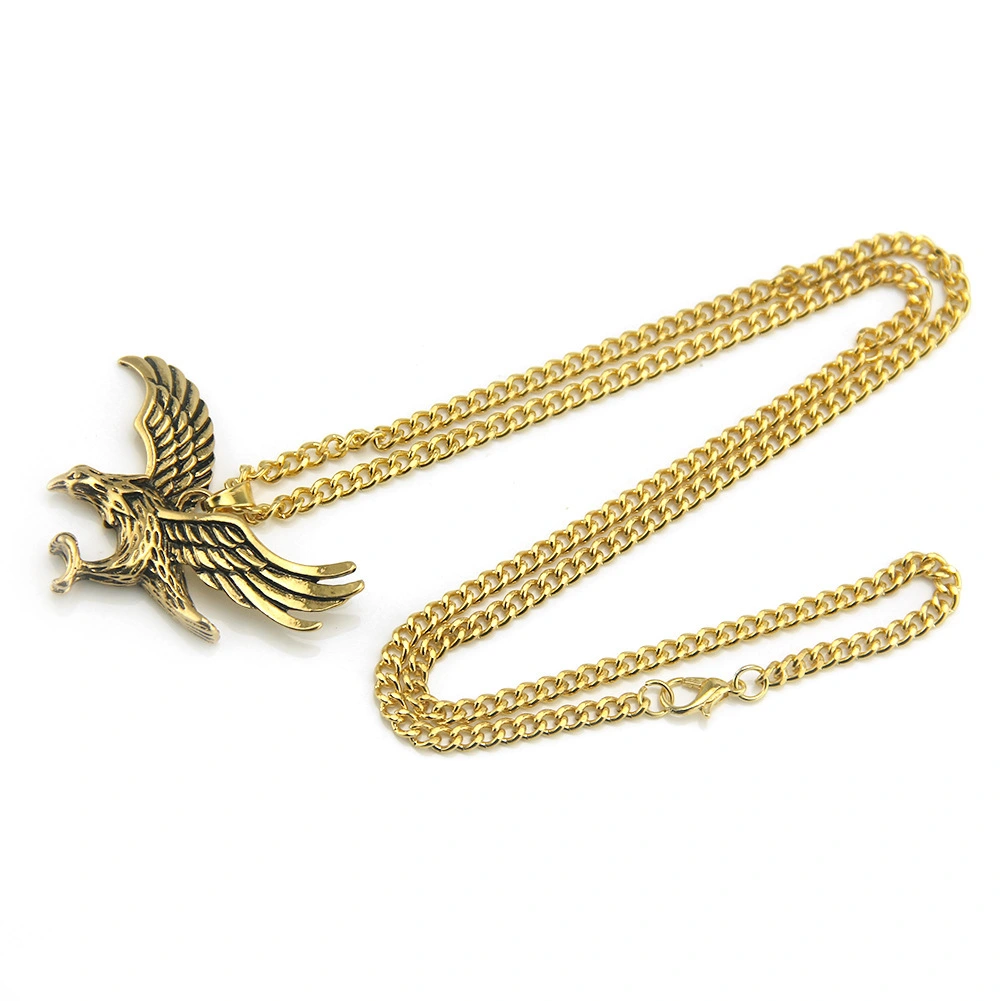 Eagle Pendant Necklace Metal Chain Necklace Vintage Pendant Men Neck Jewelry