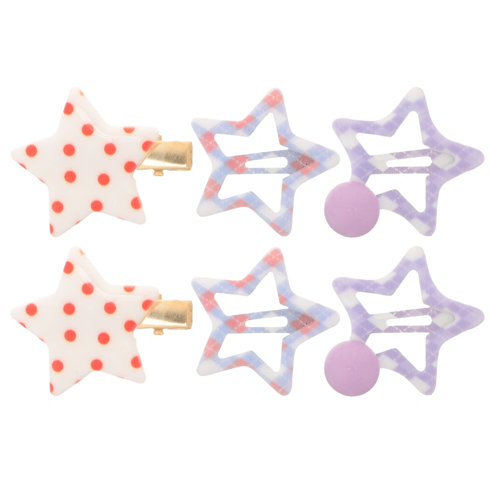 6 pcs Snap Hair Clips Star Hair Clips Women Hair Clips Small Hair Clips Girl Hair Clips