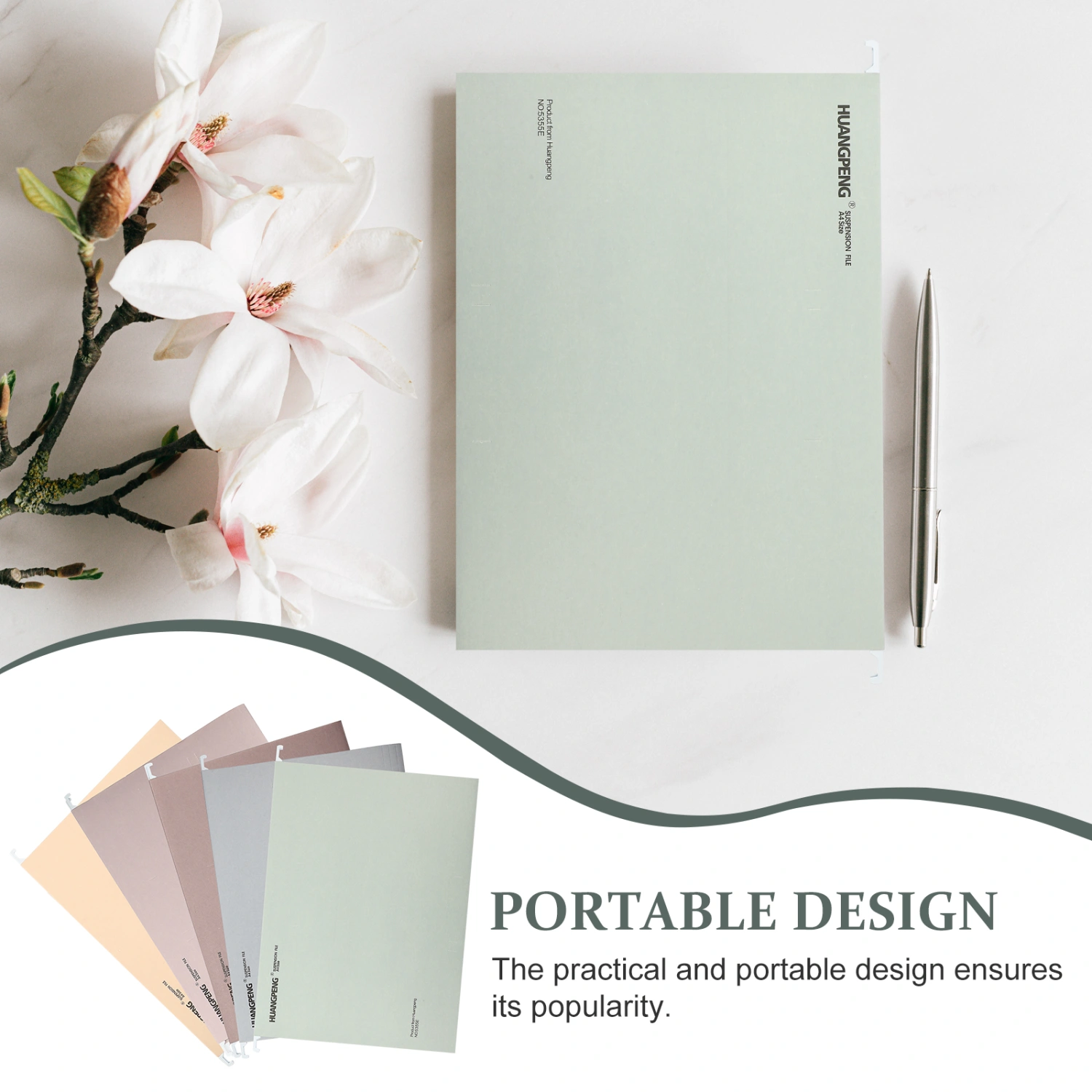 5pcs Office File Folders Home Hanging File Folders Portable Documents Containers