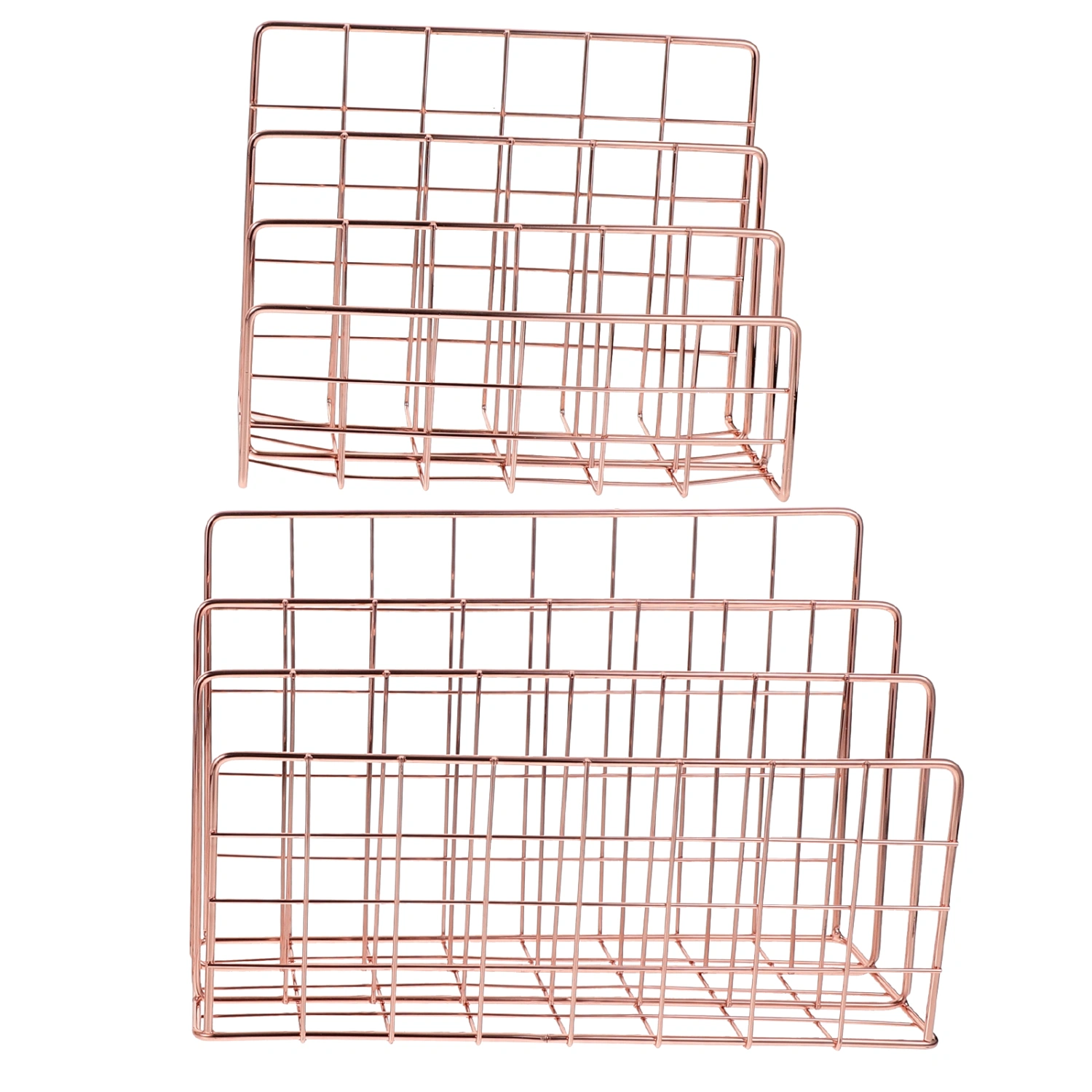 2pcs Metal Desktop Book Stands Iron Magazine Holders Display Rack Stands for Book