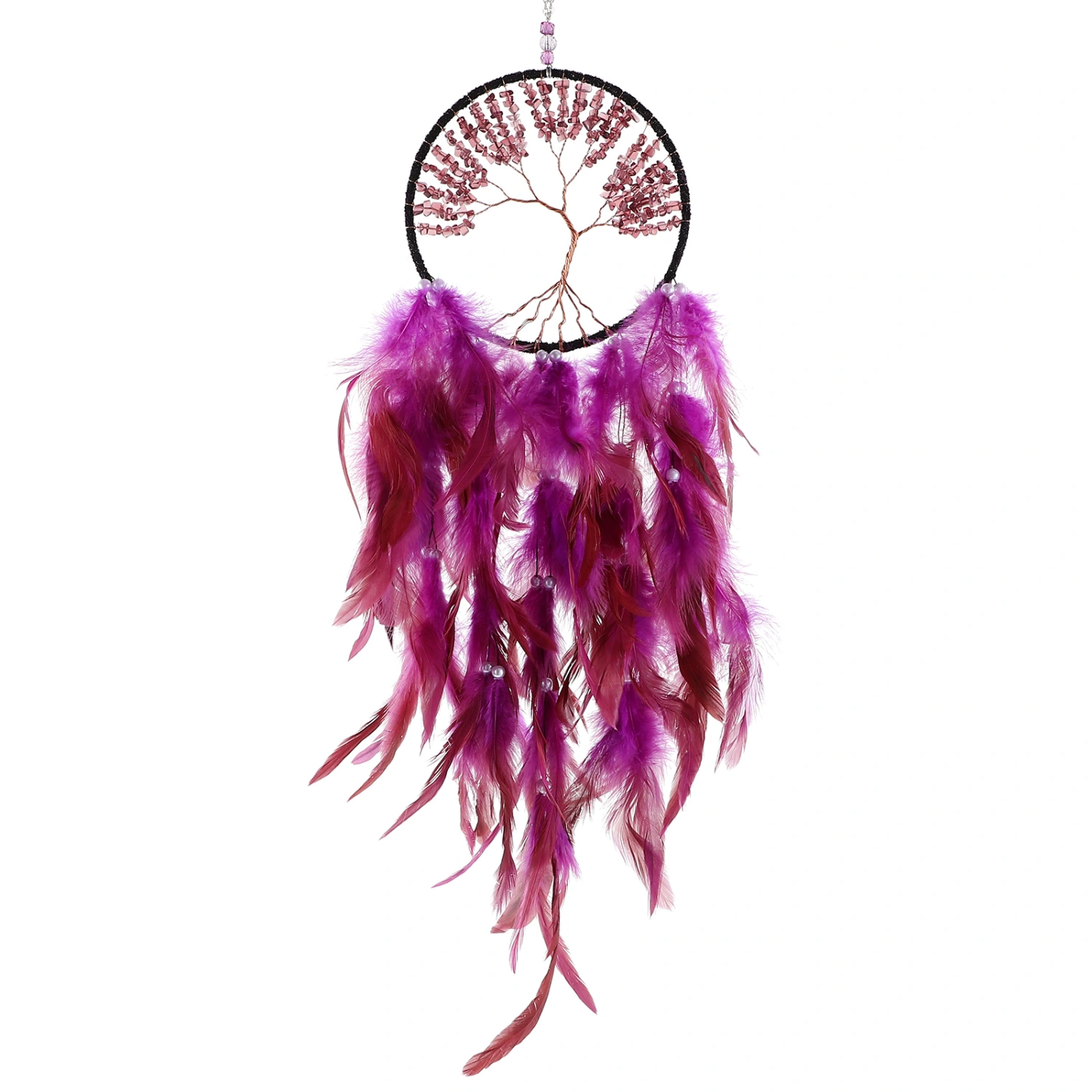 Decorative Dreamcatcher Pendant Crystal Stone Tree Wall Hanging Dream Catcher