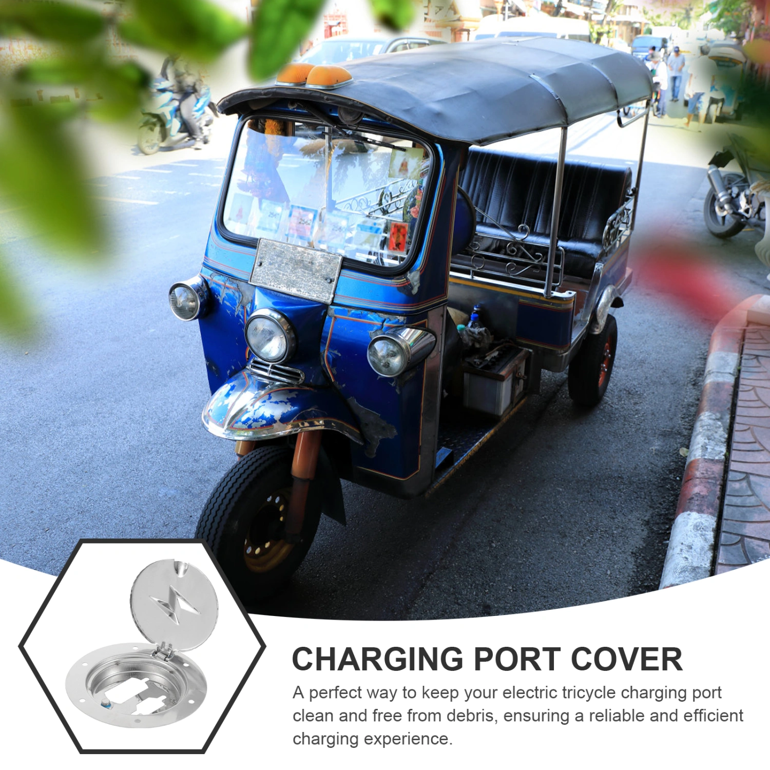 Charging Port Plug 6-hole Stainless Steel Plug For Electric Tricycle Charging Port