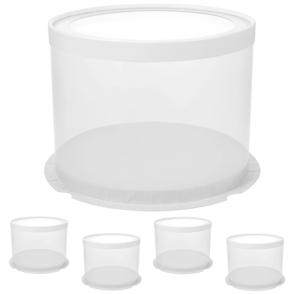 5pcs Round Cake Boxes Plastic Cake Display Container Round Cake Container with Lids