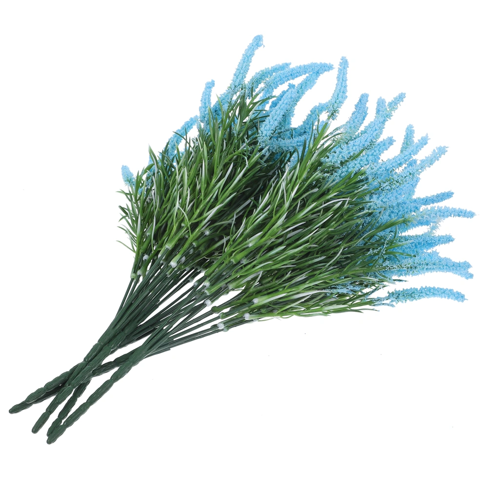 6Pcs Artificial Lavender Flowers Plastic Faux Flowers Plants Bouquets Fake Greenery Flowers