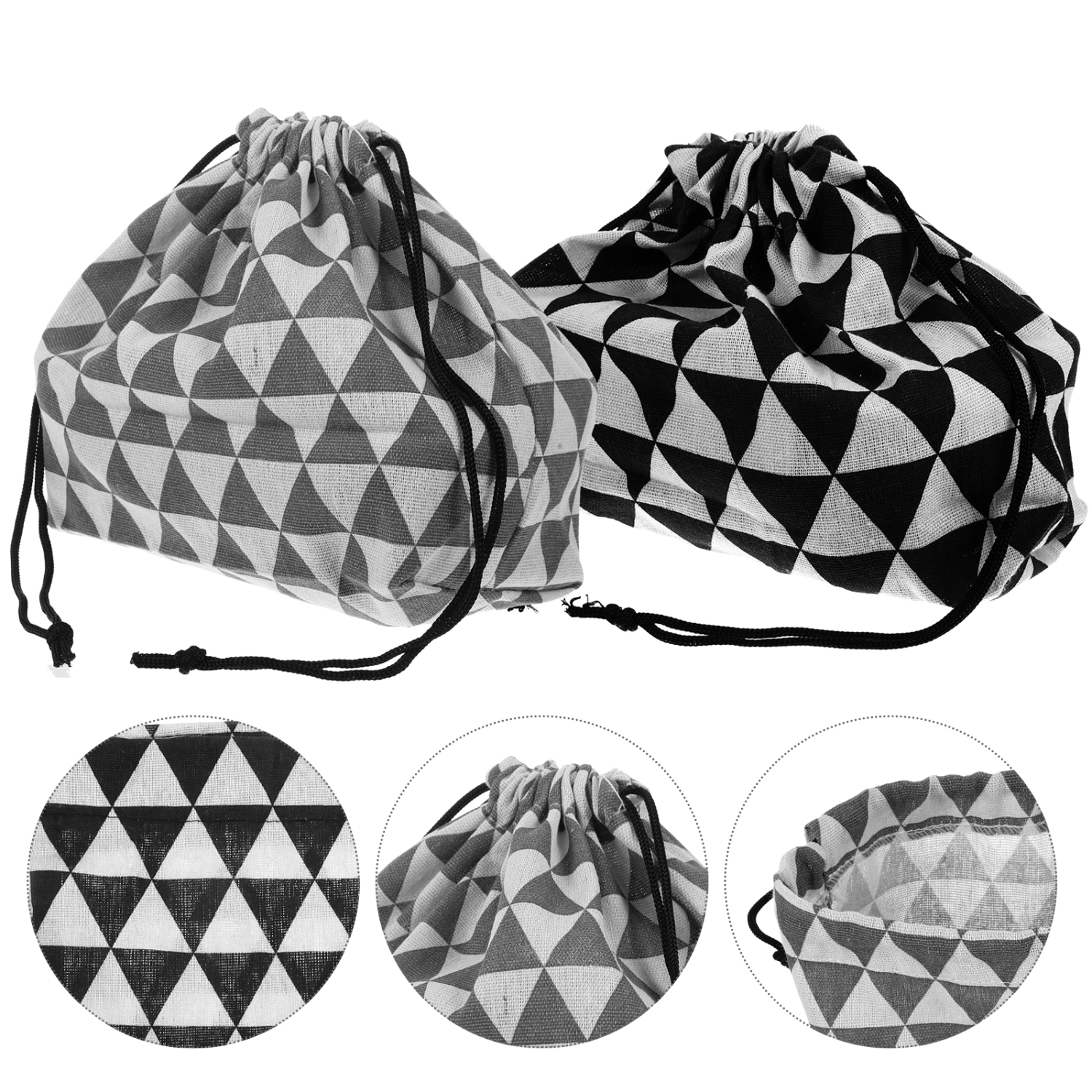 2pcs Portable Bento Box Carrying Bag Decorative Japanese Style Bento Pouch Wear-resistant Lunch Bag
