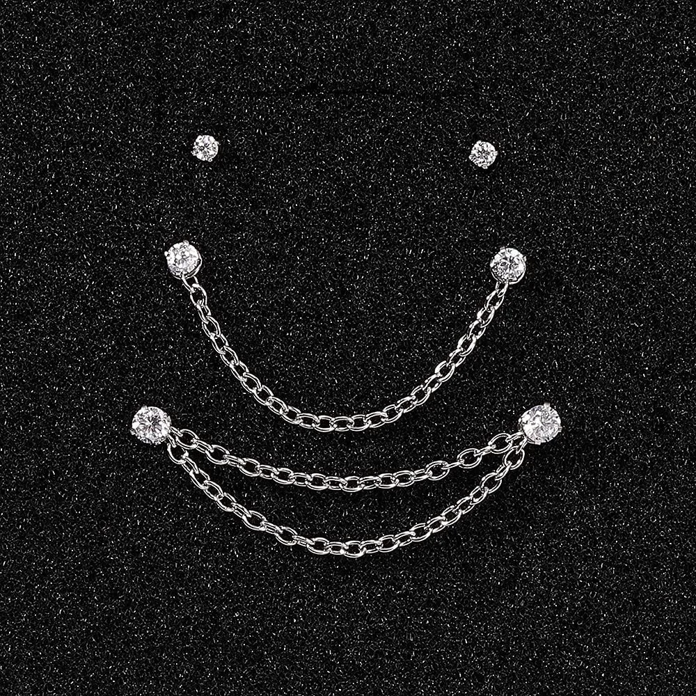 1 Set Nose Rings Stud Metal Nose Studs Nose Chain Nose Piercing Jewelry for Women