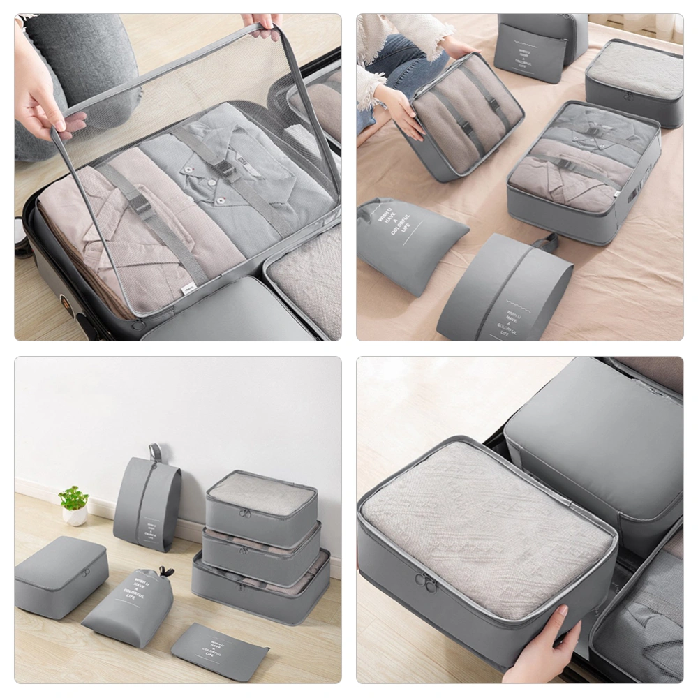 1 set of Travel Luggage Packing Organizers Clothes Storage Bags Cosmetics Bag Shoe Pouch