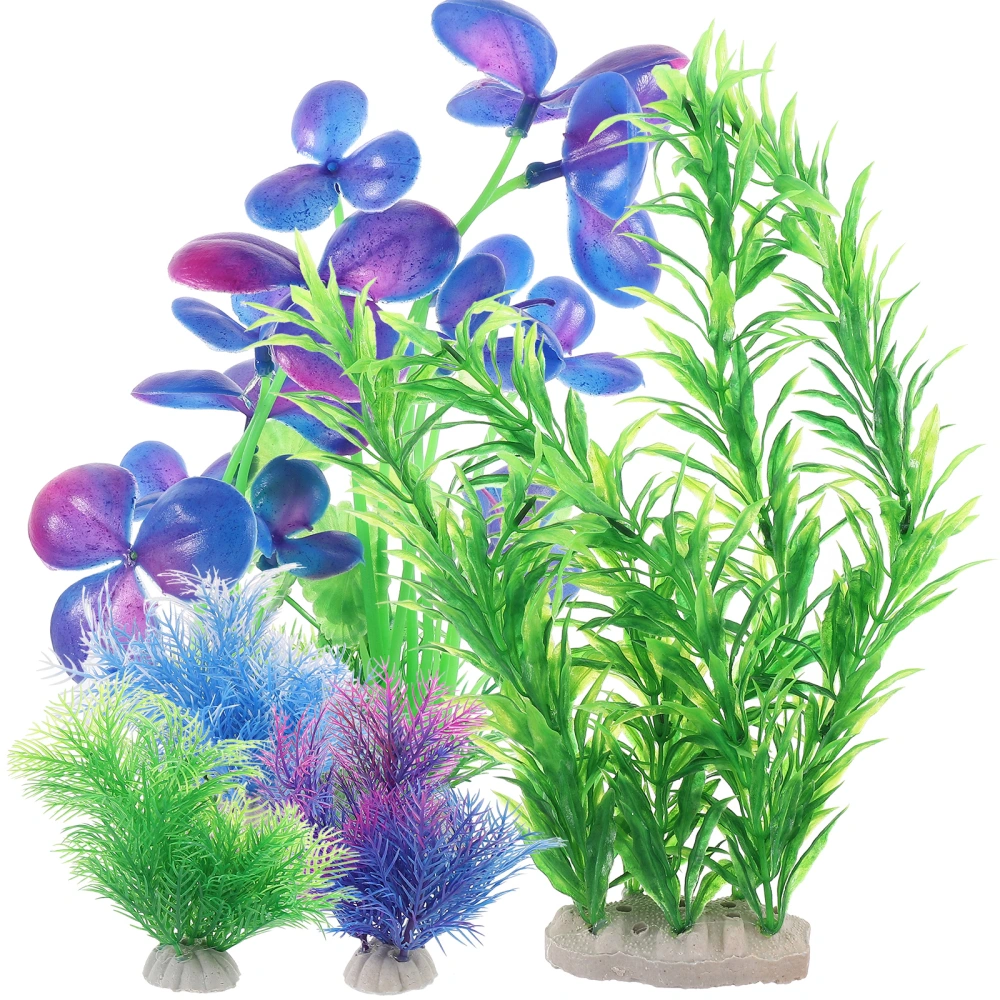 5pcs Fish Tank Artificial Plant Decoration Fake Water Plant for Fish Tank Landscaping Aquarium Supply