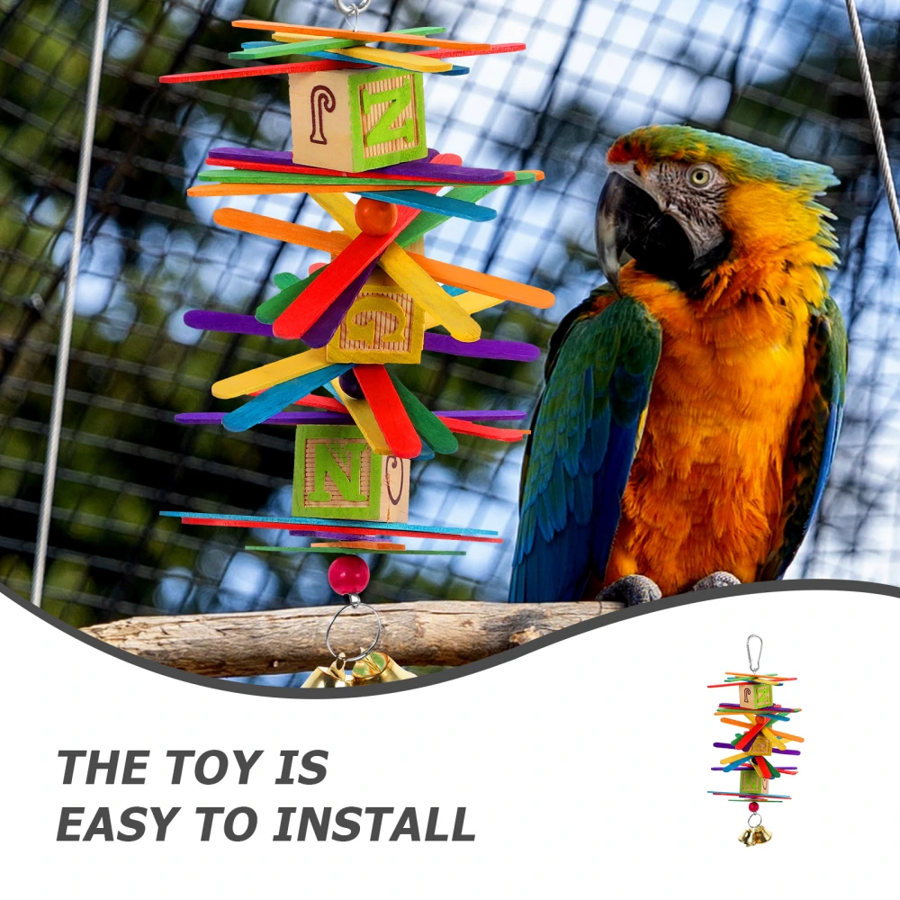 Parrot Hanging Toy Decorative English Letter Block Toy Cage Cockatiel Toy Bird Accessory