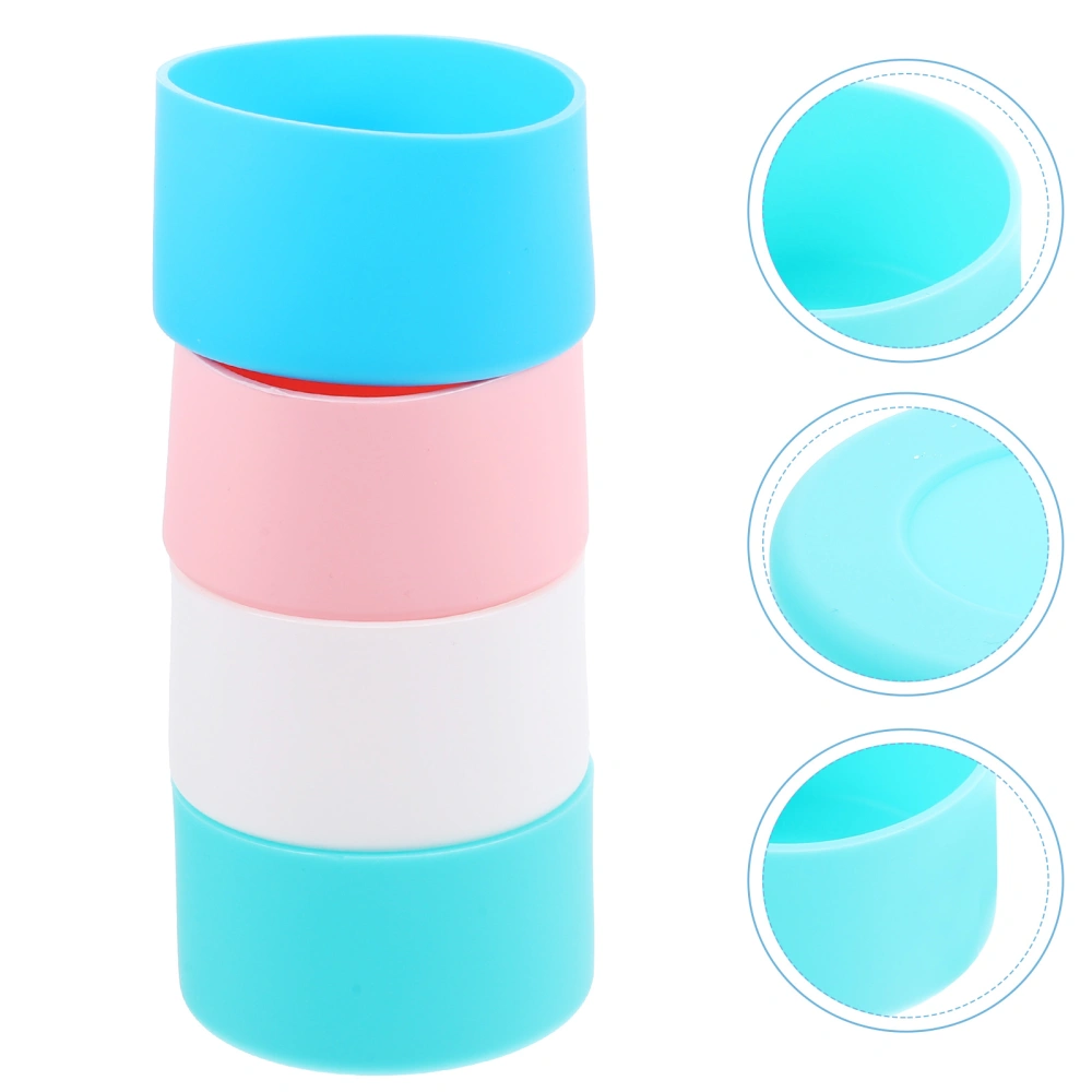 4pcs Bottle Boot Base Cover Anti-skid Tumbler Boot Protector Anti-scald Flask Silicone Cover(30/40OZ)