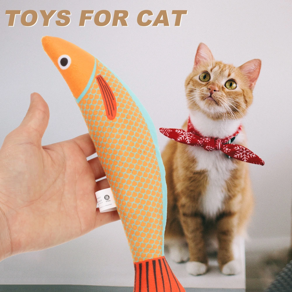 2pcs Cat Catnip Fish Toy Cartoon Fish Modeling Cat Toy Funny Kitten Fish Toy Self-amusing Cat Toy