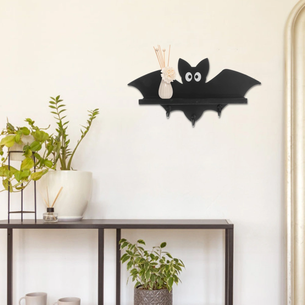 Wall Floating Shelf  Wall Mounted Hanging Shelf Wooden Bat Decor Storage Shelf