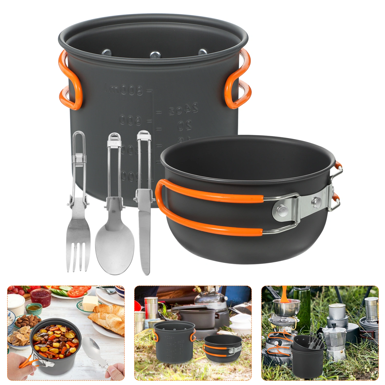 1 Set of Camping Cookware Set Metal Camping Cookware Camping Cooking Utensils Set