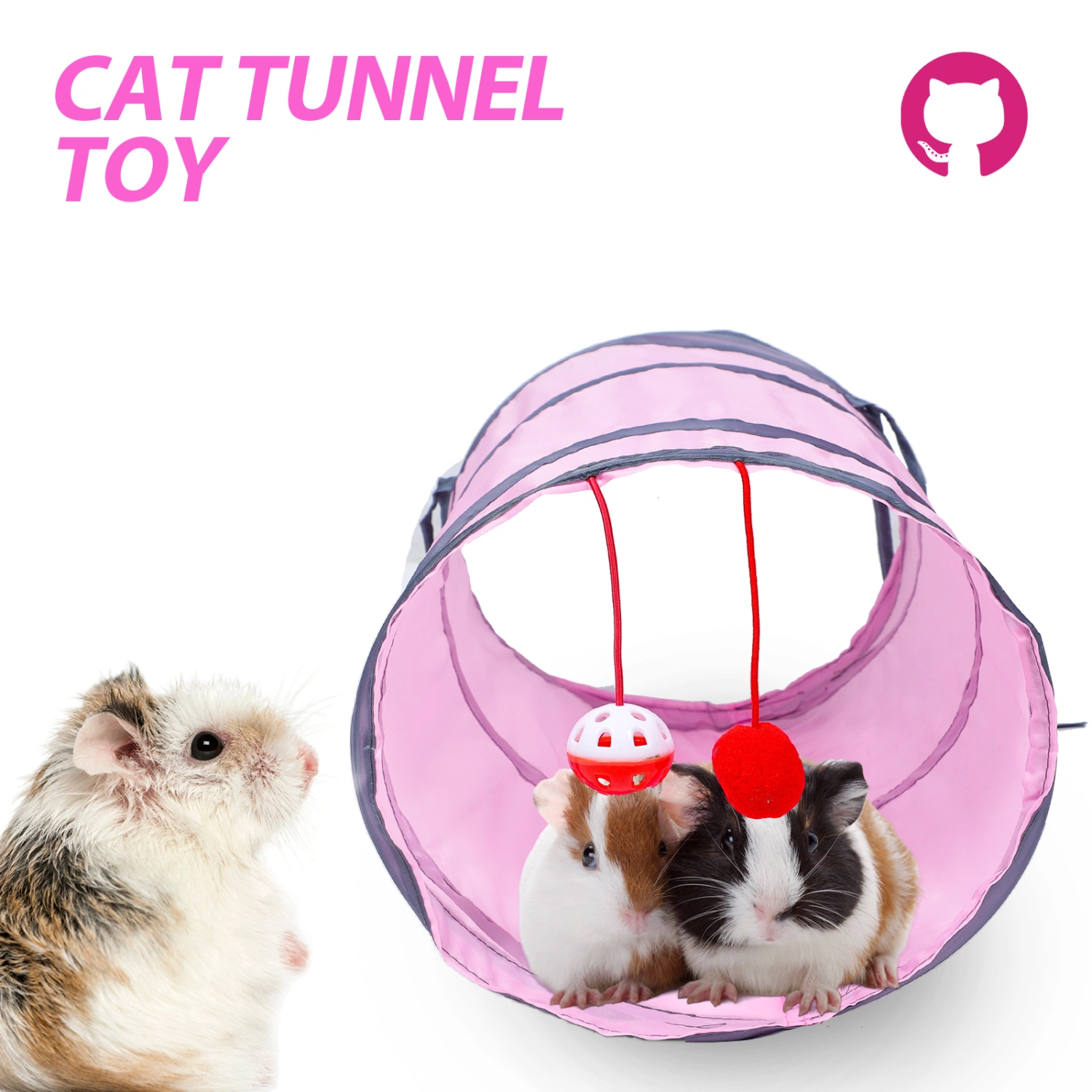 Cat Tunnel Tube Cat Toy Cat Tunnel Bed Collapsible Pet Tube Interactive Play Toy