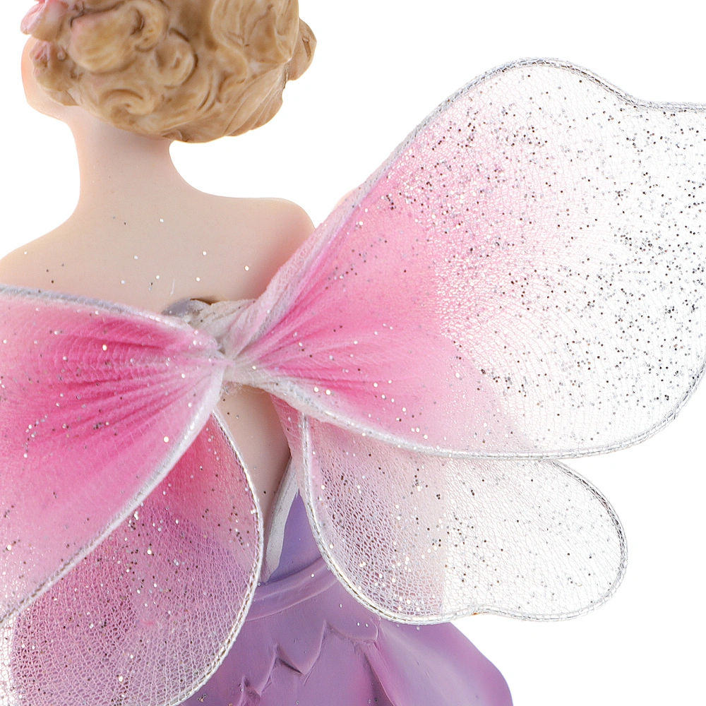 Adorable Cartoon Fairy Ornament Desktop Vehicle-mounted Small Fairy Statue Delicate Resin Flower Fairy Decor