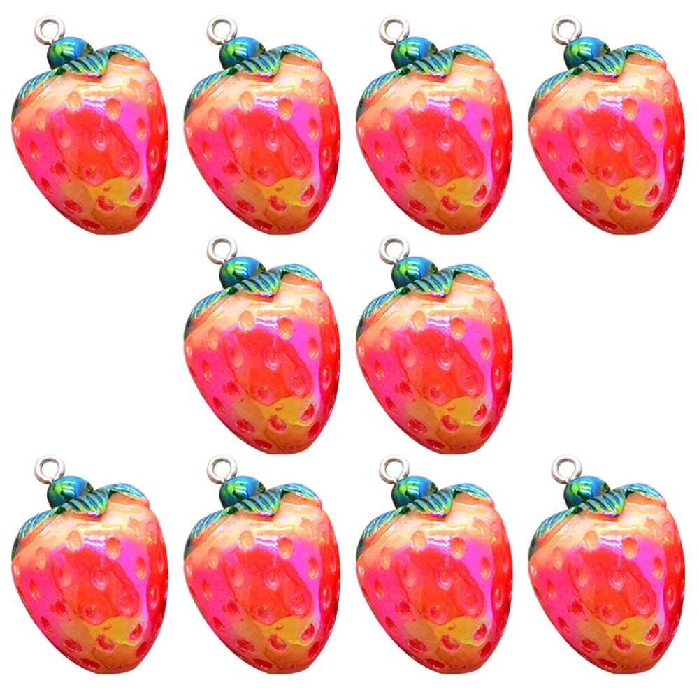 10Pcs Strawberry Shaped Charms Pendants Cute Fruit Earrings Charms DIY Jewelry Making Accessories