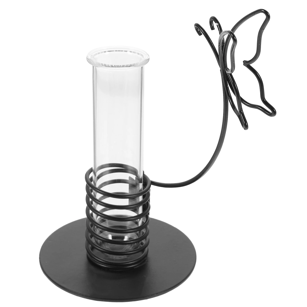 Desktop Glass Tube Flower Vase With Iron Frame Decorative Flower Planter Household Flowerpot