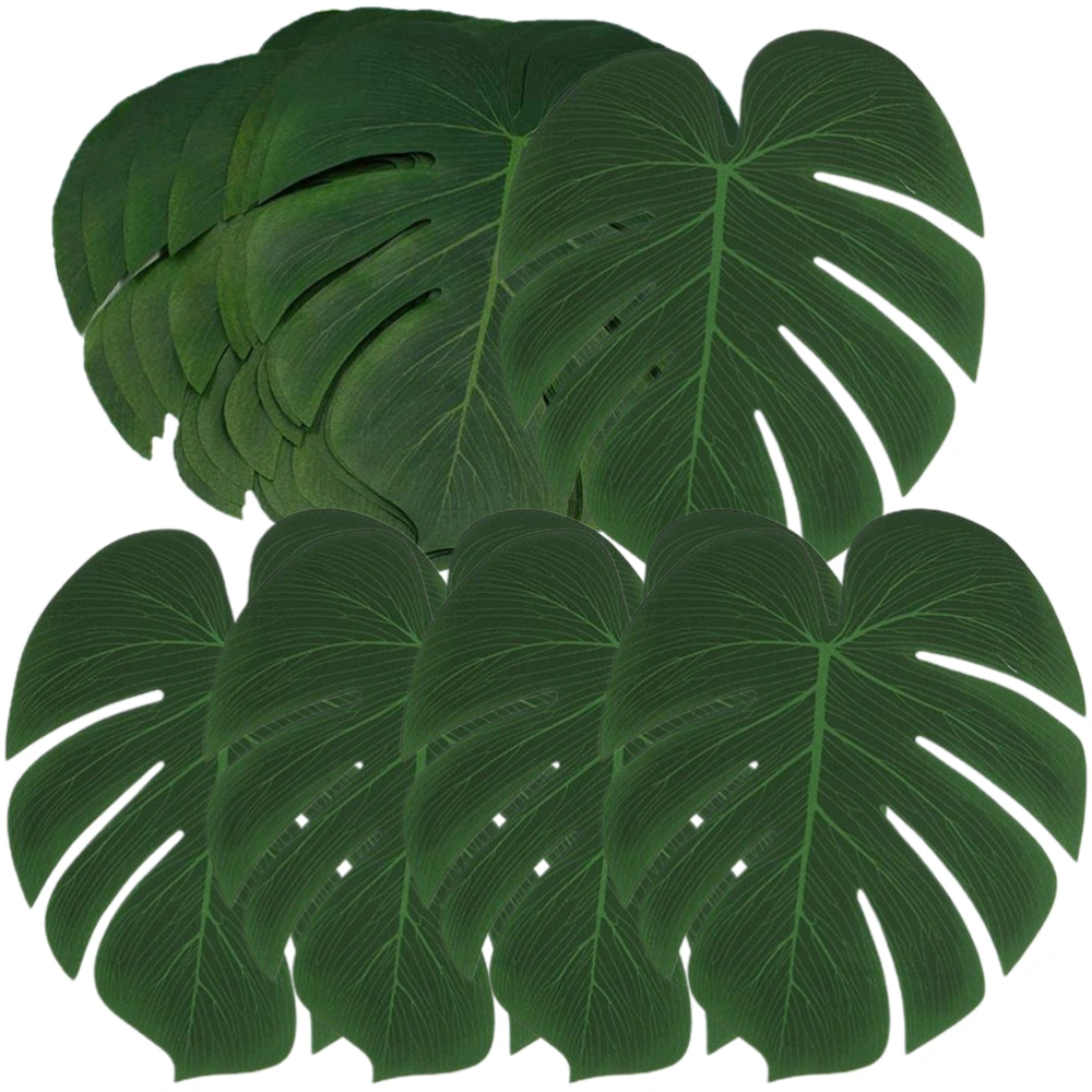 12pcs Artificial Leaves Fake Monstera Leaves Party Decorative Tropical Leaves