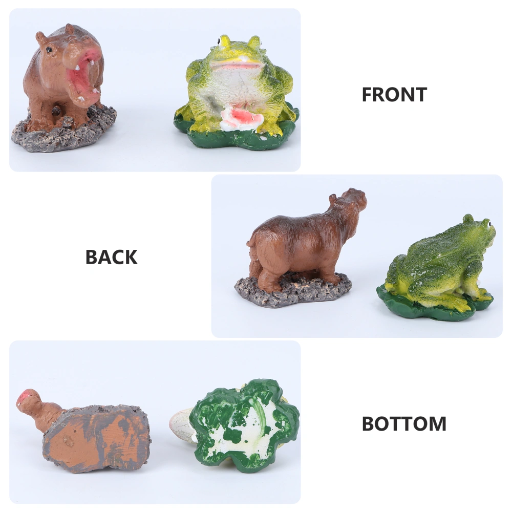 2Pcs Tiny Animal Figurines Mini Garden Animal Figurines Micro Landscaping Animal Decorations Garden Decors