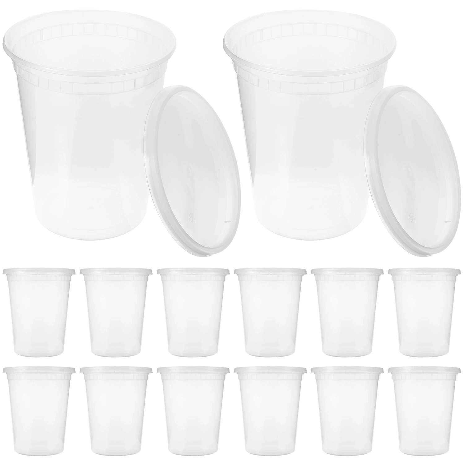 30 Sets of Soup Container with Lid Disposable Food Container Takeout Food Container Lidded Food Cup