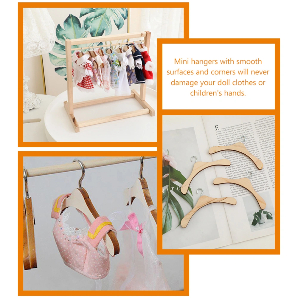 15pcs Miniature Hanger Model Wooden Mini Clothes Hanger Doll Clothes Hanger Doll House Accessory