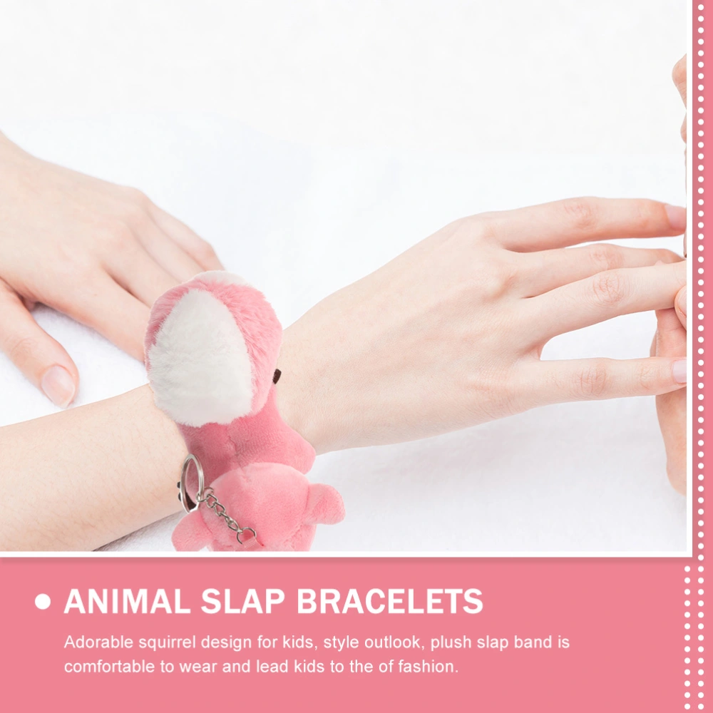 2pcs Animal Slap Bracelet Squirrel Shape Children Stuffed Animal Party Snap