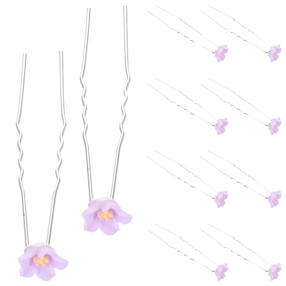 10 pcs Flower Hair Pin Decorative Hairpin U Shaped Hair Pin Women Hair Pin for Wedding