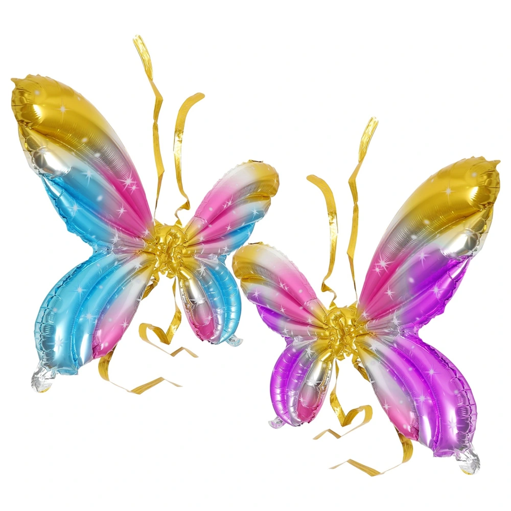 2pcs Butterfly Wings Balloons Butterfly Birthday Party Balloons for Decorations Party Supplies