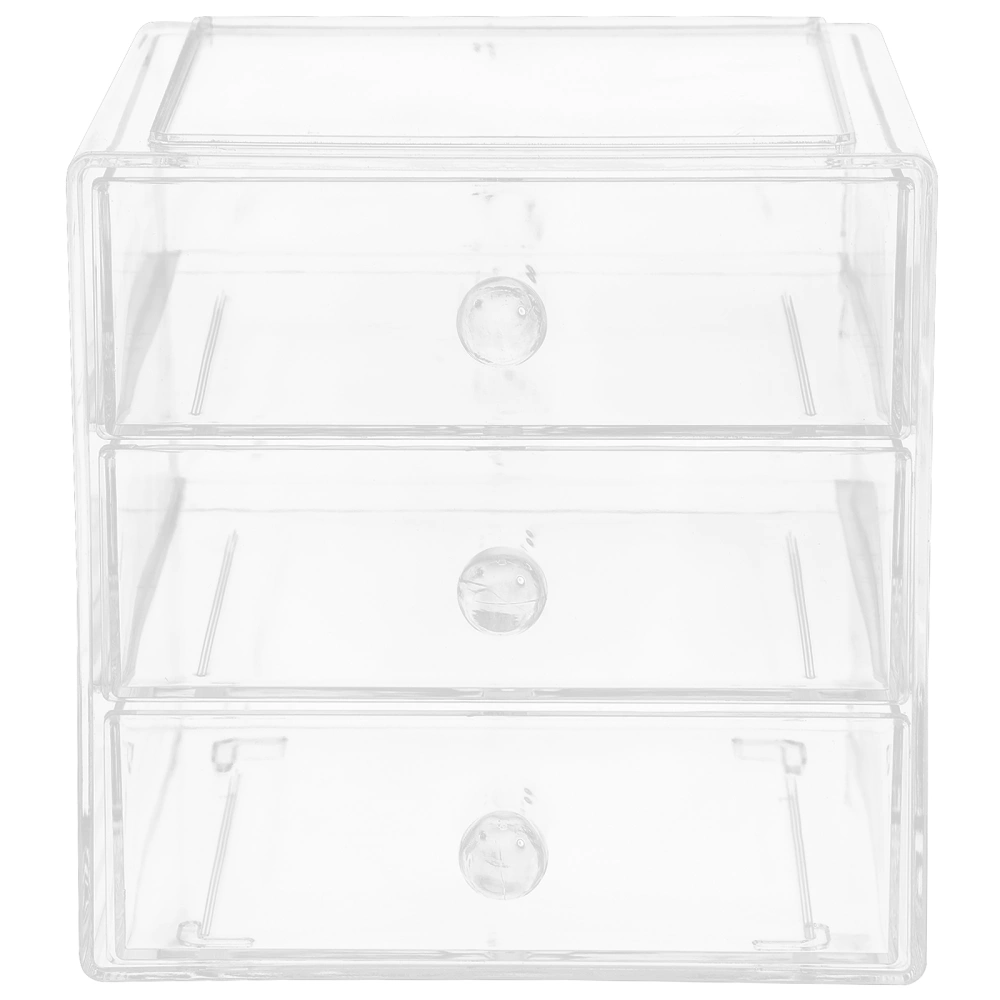 Desk Organizer with Drawers Clear Storage Drawer 3-layer Cosmetic Storage Case Acrylic Makeup Holder