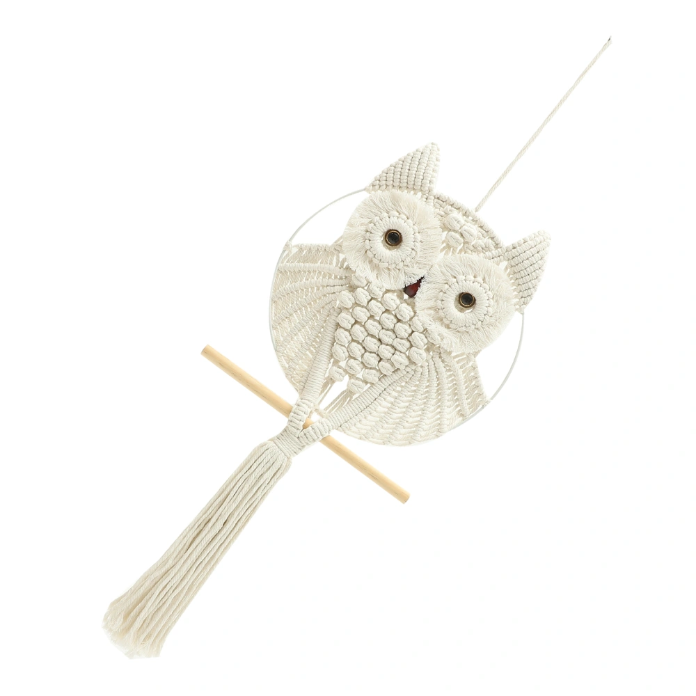 Macrame Wall Hanging Bohemia Owl Woven Art Macrame Wall Decor Delicate Macrame Tassel Ornament