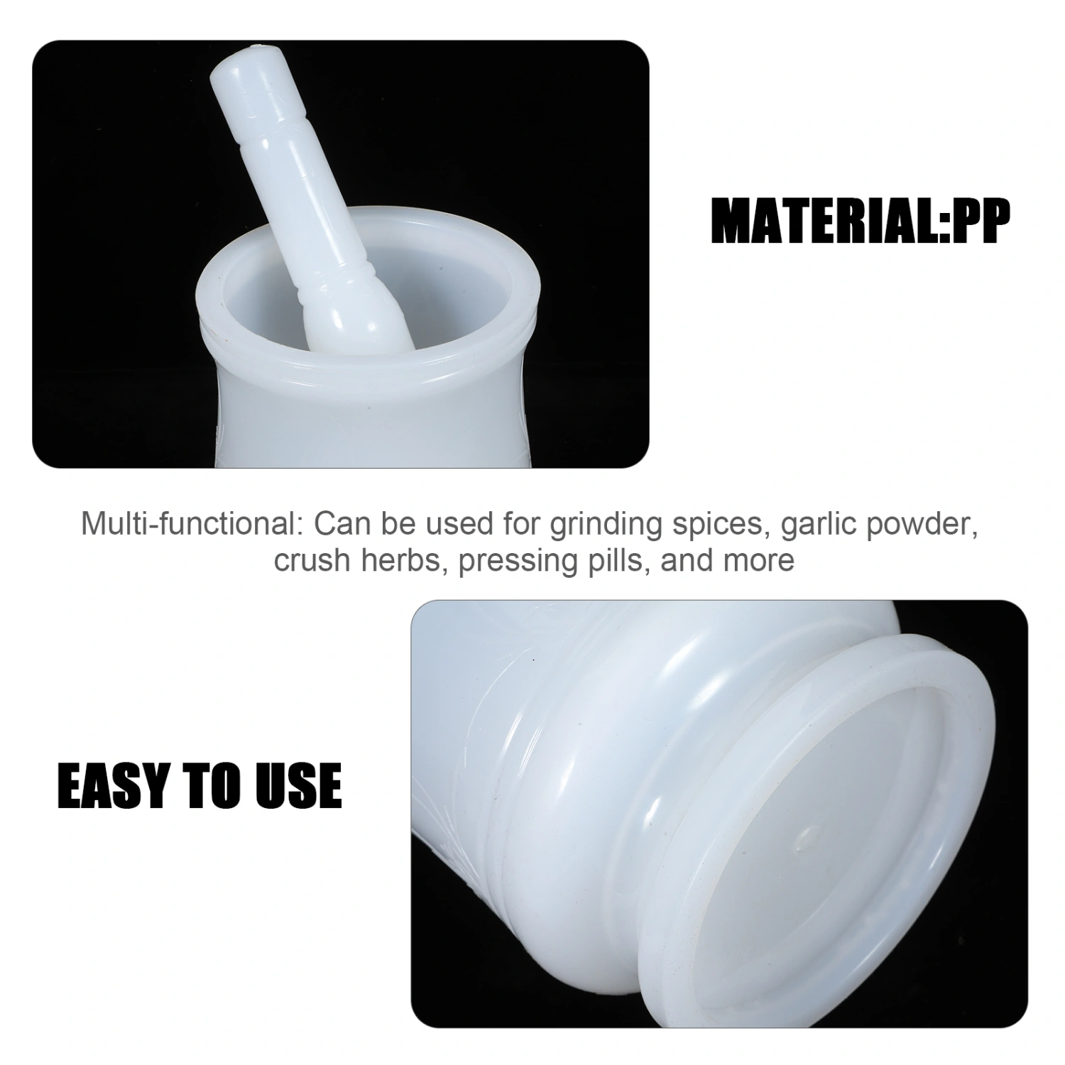 1 Set of  Mortar Pestle Grind Spices Mortar Home Herbs Mortar Crush Garlic Bowl Set
