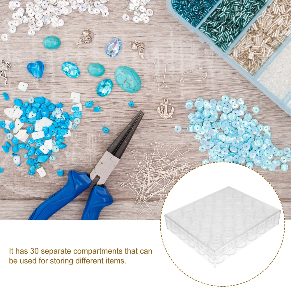 Nail Accessories Container Plastic Jewelry Organizing Box with 30 Grids Storage Container Multi-purpose Holder