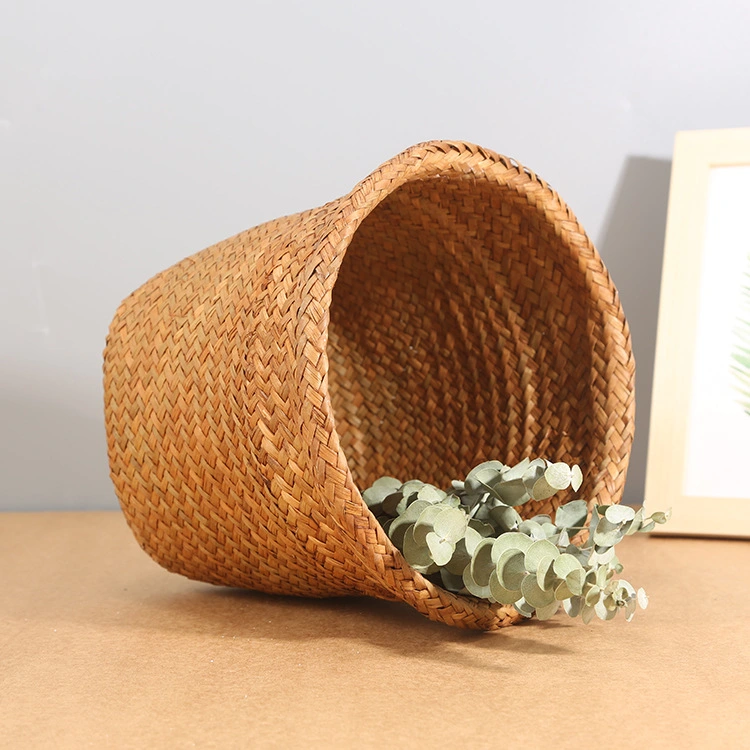 Woven Trash Can Multi-use Waste Basket Decorative Trash Can Woven Garbage Holder