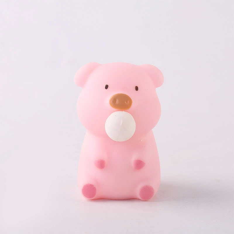 3Pcs Cartoon Animal Squeeze Toy Pig Stretchy Toy Funny Stress Relief Plaything