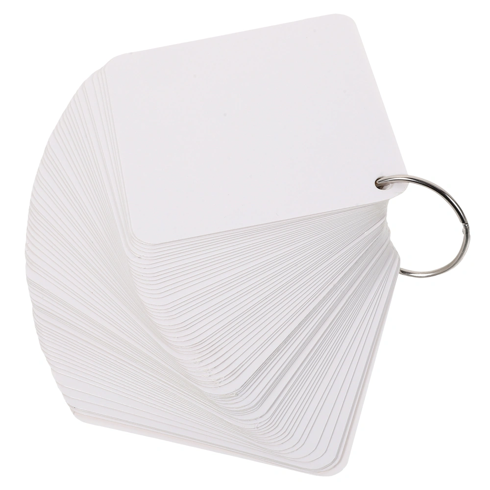 1 Set Blank Flash Cards for Studying Blank Index Notecards Pre Hole Punched Index Cards with Metal Binder Rings