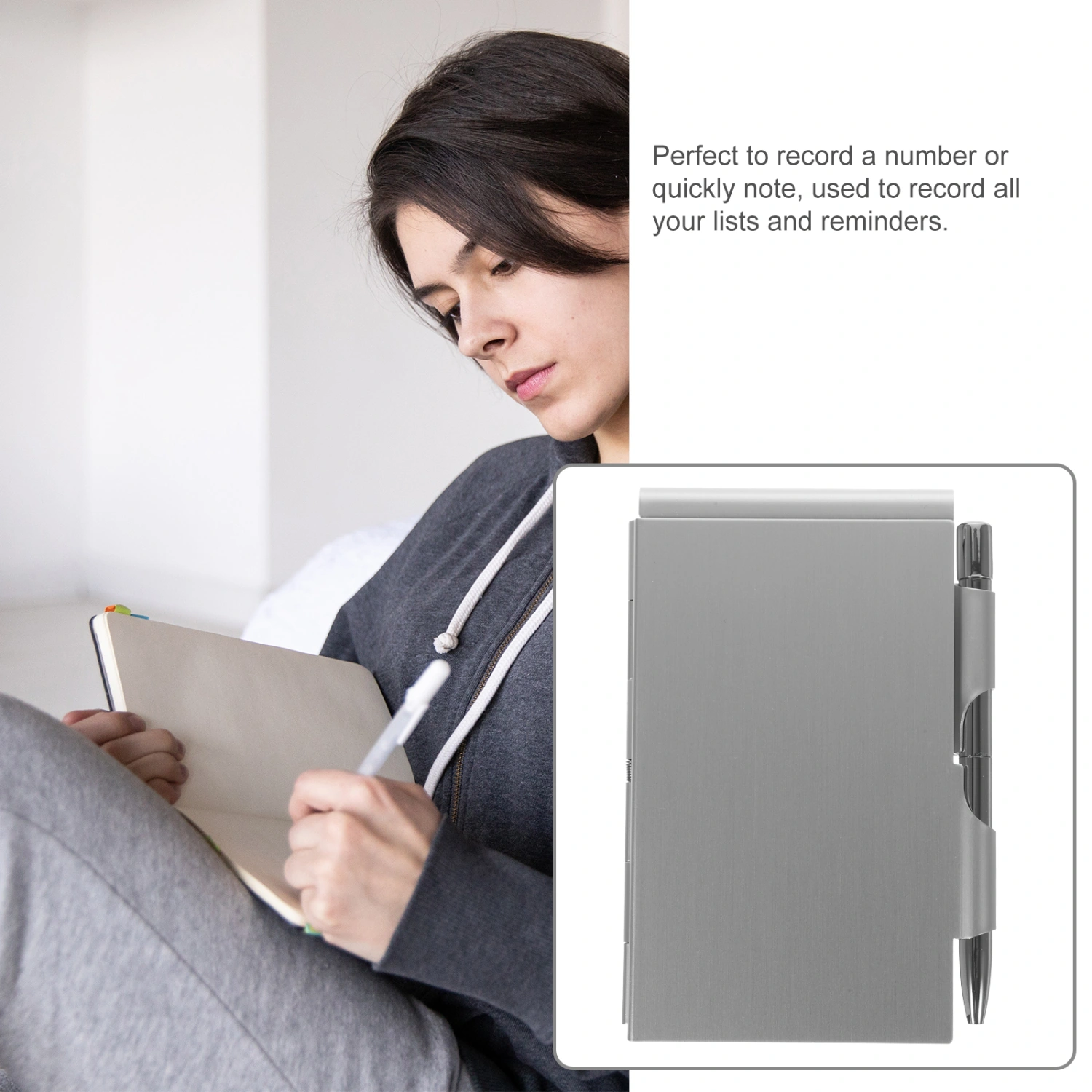 Metal Small Notebook Mini Notepad Small Pocket Notepad Metal Note Case with Pen