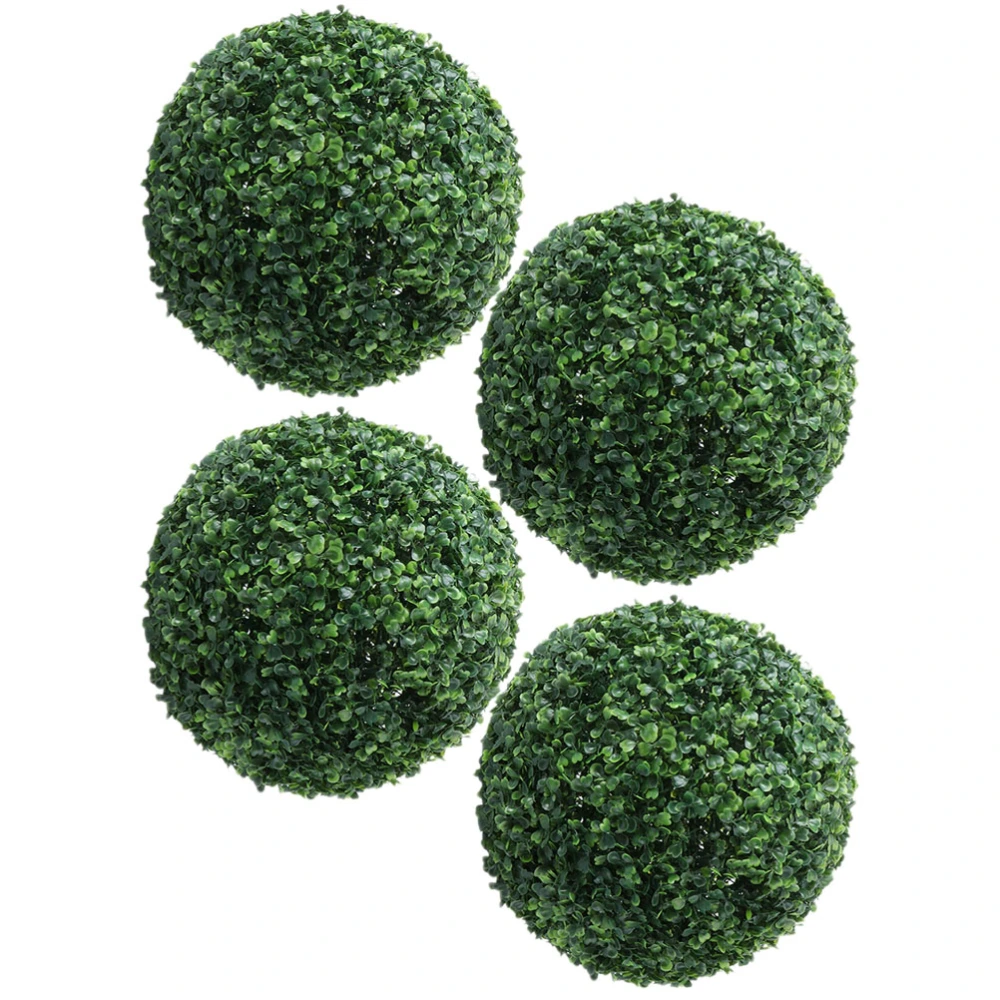 4 pcs Artificial Plant Topiary Balls Fake Green Grass Ball Pendant Hanging Faux Grass Balls