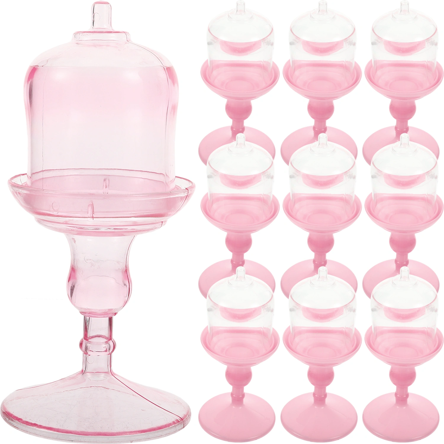 10pcs Tall Candy Stand with Dome Delicate Chocolate Beans Candy Containers