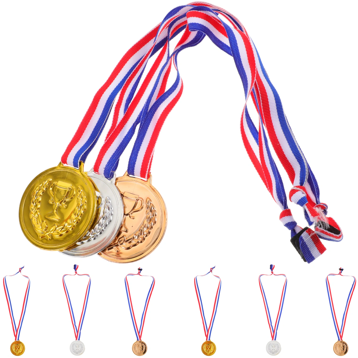 12Pcs Kids Medal with Lanyard Award Medals Sports Match Medals Game Awards Metal Medals