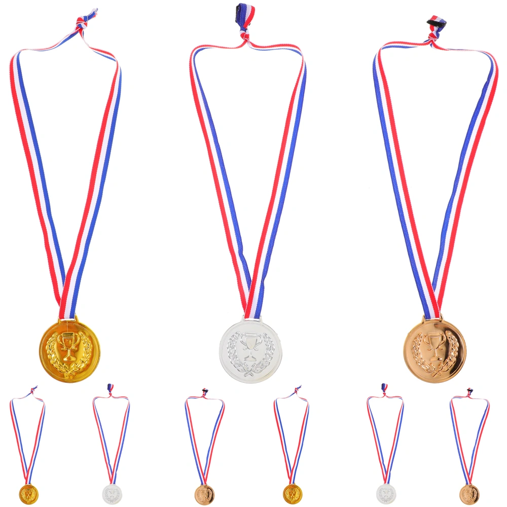 12Pcs Kids Medal with Lanyard Award Medals Sports Match Medals Game Awards Metal Medals