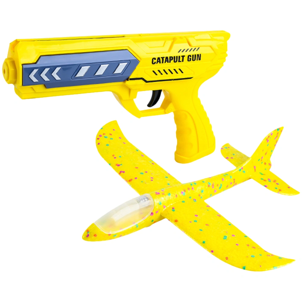 1 Set of Luminous Foams Catapult Airplane Toy Outdoor Shooting Toy Kids Airplane Toy Kids Outdoor Toy